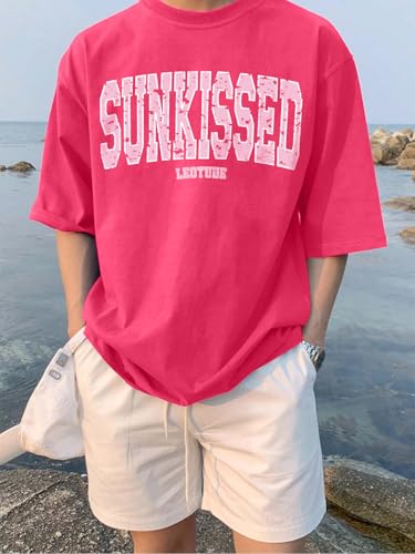 Image of LEOTUDE Men's Oversized Drop Shoulder Cool and Stylish Half Sleeve Round Neck Baggy Fit Graphic Printed Design Combo T-Shirt for Man's (Color Purple)