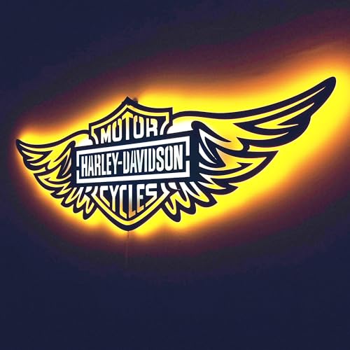 Harley Davidson, Metal Led Wall Sign Harley Davidson Gifts