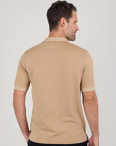 Real Essentials 3 Pack: Men's Regular-Fit Ribbed Polo Shirt with Pocket (Available in Big & Tall)3