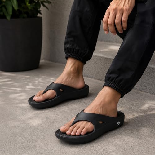 Image of URJO CLASSIC Men's Slippers /FlipFlops Lightweight Super Flexible Arch Support Durable Anti Skid & Stylish Dailywear Slippers /FlipFlops for Men