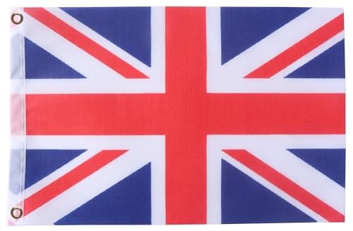 Union Jack Bunting Flags - British Flag 3x5FT -(90x150cm) UK Flag Indoor/Outdoor Quality Polyester with Vivid Color and Brass Grommets Decorations