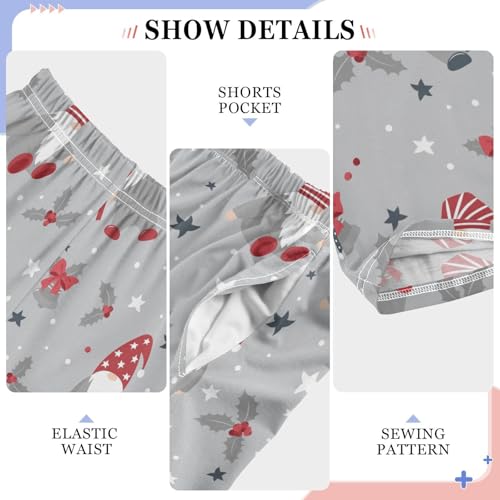 Xmas Gnome Berry Boys Long Pants Soft Trousers Elastic Waist Kids Lounge Bottoms with Pockets S-XL4