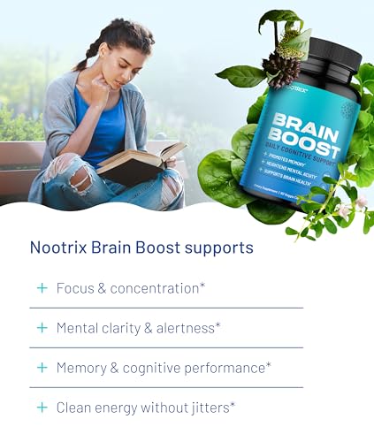 Nootrix Brain Boost Nootropic Supplement | Supports Memory, Mental Focus, Cognitive Health & Energy | Promotes Healthy Mood & Brain Function | Ginkgo Biloba & DMAE | 180 Capsules - Image 4