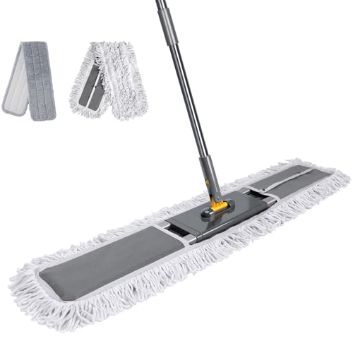 Masthome 36 Commercial Mop Heavy Duty Industrial Floor Mop with 2 Microfiber Pads 60 Adjustable Large Dust Mop Wet Dry Flat Mops for Office Garage Warehouse Factory Mall
