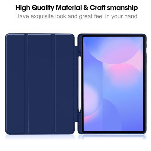 Image of ProElite Cover for Samsung Galaxy Tab S10 FE Plus 13.1 inch, Soft Flexible Flip Case Cover for Samsung Galaxy Tab S10 FE Plus 13.1 inch Cover, [Recoil Series]- Dark Blue