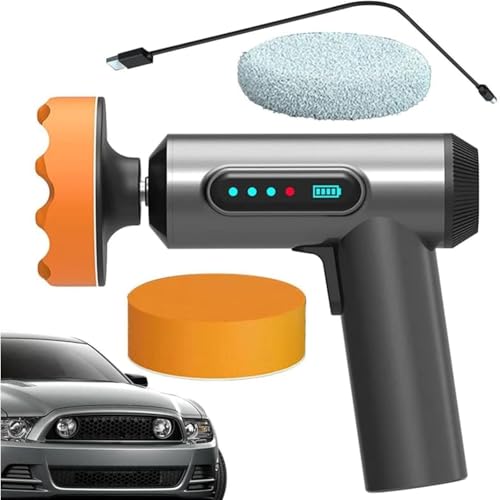 Yubbuio 電動ポリッシャー コードレス カーポリッシャー 4000mAh 充電式 最大2000RPM 軽量 携帯式 車用・家庭用 研磨/ワックス/艶出し/傷消し ホイール対応 3種研磨パッド付き 初心者・プロ向け
