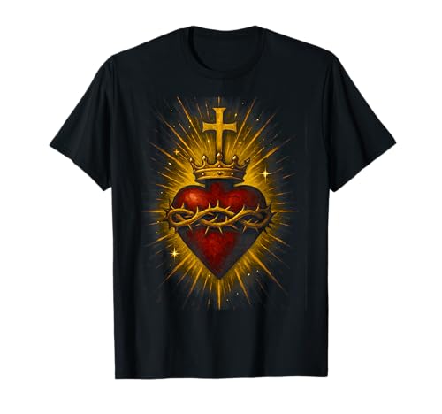 Sagrado Corazón de Jesús Iglesia Cristiana Católica Fe Camiseta