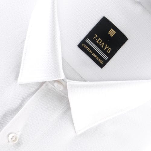 Image of 7-DAYS Premium Men's Formal Shirts - Cotton Rich, Textured Self-Design, Full Sleeve, Regular Fit, Wrinkle Resistant, with Pocket - Perfect for Office