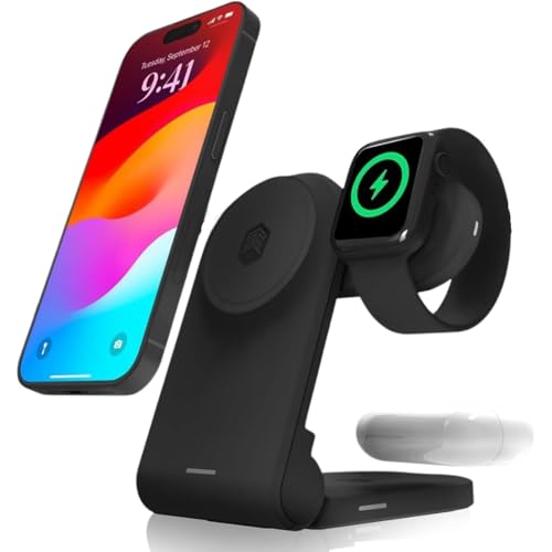 STM ChargeTree: 3-in-1 ܂肽ݎMagSafeCX[dXe[V(20W}[dΉ)ft[d\܂肽ݎŃRpNgfXNiCgX^h̃Xy[XLpł܂.IPhone16/16 Pro/16 P