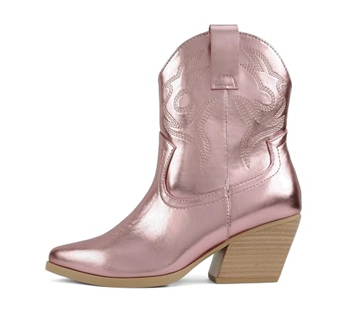 Image of Soda inchBLAZING inch ~ Women Western Bootie Pointe Toe with Low Heel (Wide Fit Available)