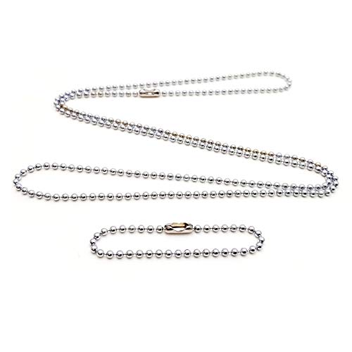 Stainless Steel 4.5 in and 27 in. Military Dog tag Ball Chain Ships in 1-2 Days from USA!