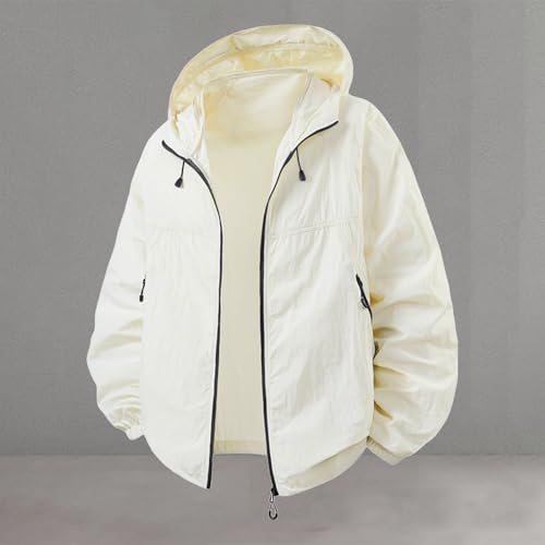 Mens Lightweight Windbreaker Waterproof Rain Jacket with Hood, Full Zip Sun Protection Hoodie Long Sleeve Sun Shirts2