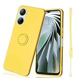 【Aqier】ZTE Libero 5G IV A302ZT (リベロ・ファイブジー・フォー）用 携帯ケース ソフト スマホケース（イエロー）リングケース ZTE リベロ 5G IV リベロ5g 4 極薄 TPU 耐衝撃 スタンド機能 360°回転 車載ホルダー カバー zte libero5g 4 Yellow