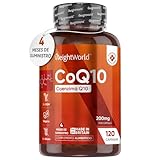 Coenzima Q10 200mg, 120 Cápsulas Vegano - Suplemento CoQ10 De la Fermentación de la Ubiquinona, Co Q10 100% Natural de Alta Biodisponibilidad y Absorción, Suministro para 4 Meses, Q10 Coenzima Puro