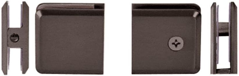 Fab Glass and Mirror H-SCB2BN Hole for Fixed Panel Square Beveled Wall Mount Heavy-Duty Glass Clamp, 2" Inch, Brushed Nickel