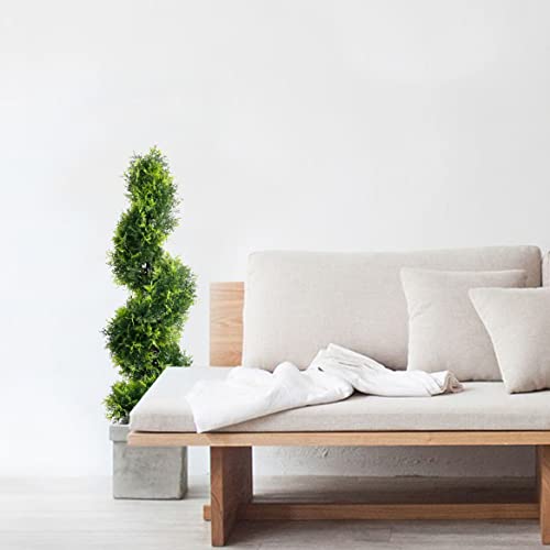 3Ft/35Inch Spiral Topiary Artificial Cypress Tree,2 Packs Topiary Trees Artificial Outdoor And Indoor,Front Door Plants,Topiary Trees Artificial Outdoor,Topiaries For Front Porch Set Of Two #TOP2