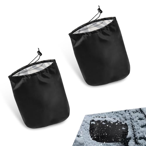Image of Side Mirror Covers, Car Side Mirror Rain Guard, 12.9 inch x 10.6 inch Winter Windshield Covers, Winter Car Covers for Snow and Ice, Universal for Most Cars (Black #2 PCS)