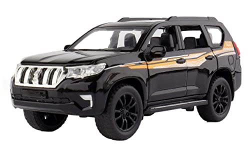 Image of 1:32 Scale Toyota Prado Toy Car | Metal Pullback Diecast Car for Kids with Openable Doors, Sound, Light Effects Toy for Car Enthusiasts (Color As Per Available),black
