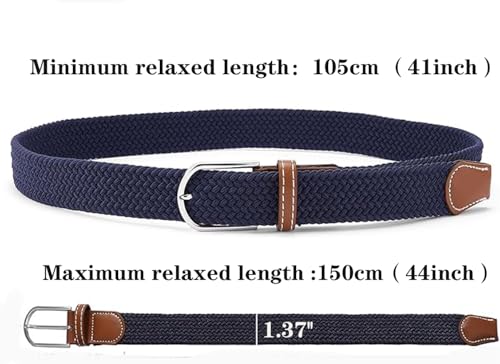 Set of 2 Womens Belt Casual Braided Elastic Fabric Woven Stretch Elasticated Belts4