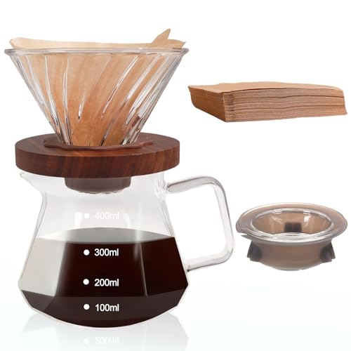 Pour Over Coffee Maker 400ml Borosilicate Glass Dr