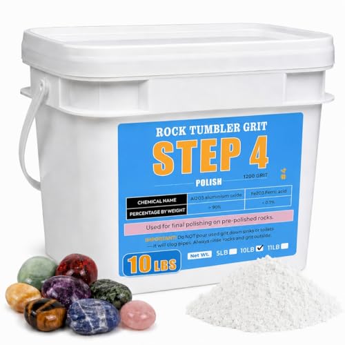 10 lbs Rock Tumbler Grit – Fine 1200-Grit Aluminum Oxide, Step 4 Final Polish for Tumbling Stones, Works with Any Rock Tumbler or Stone Polisher, Polish Up to 60 LBS of Rocks