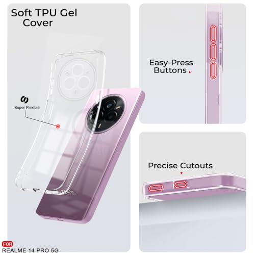 Image of AESTMO Back Case Cover for Realme 14 Pro 5G | Crystal Clear Design | Shock Proof Design | Transparent Back Case Cover for Realme 14 Pro 5G (Transparent, TPU)