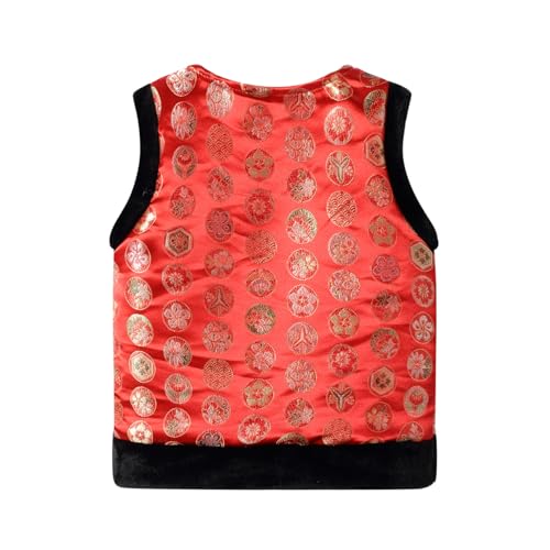 LittleSpring Boys Girls Tang Vest Fleece Lined Chinese New Year Sleeveless Jacket2