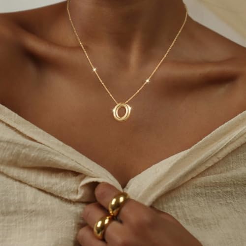 Sewyer Letter Necklace Dainty Initial Necklaces for Women 14K Gold Plated Balloon A-Z Alphabet Pendant Beaded Chain Initial Necklace Everyday Jewelry — view 6