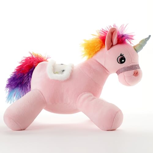 Image of Pink Unicorn Plush Soft Toy 40 CM for Kids, Ultra Soft Stuffed Unicorn Teddy with Rainbow Mane & Wings, Cute Hugging Plush Doll for Babies, Toddlers, Girls & Boys, Birthday Gift