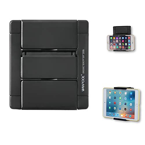 WANPOOL - Soporte de Pared para teléfonos móviles y tabletas, se Adapta a Superficies Lisas y rugosas, Color Negro