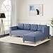 Amazon Brand - Solimo Alen 6 Seater Fabric LHS L Shape Sofa Set (Blue)