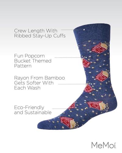 MeMoi Men's Pass The Popcorn Rayan Blend Novelty Crew Sock3