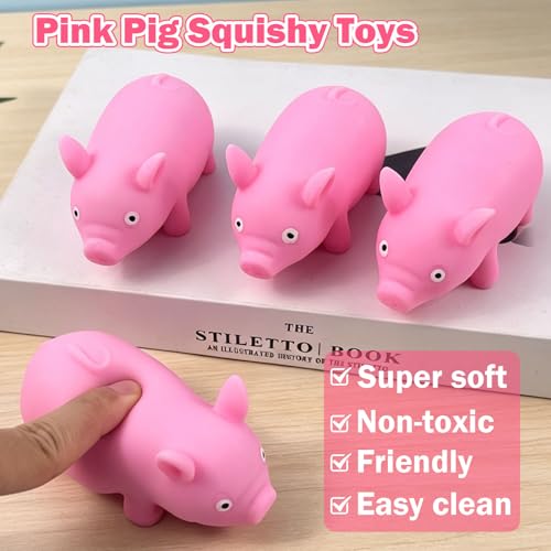 ZHEBAG 10 Pack Cute Pink Pig Stress Toy, Adorable Soft Pig Sensory Squeeze Toy, Stress Relief Fidget Toy, Squishy Pig Toy, Tactile Stress Toy, Portable Squeeze Toy by ZHEBAG - Used condition - Image 3