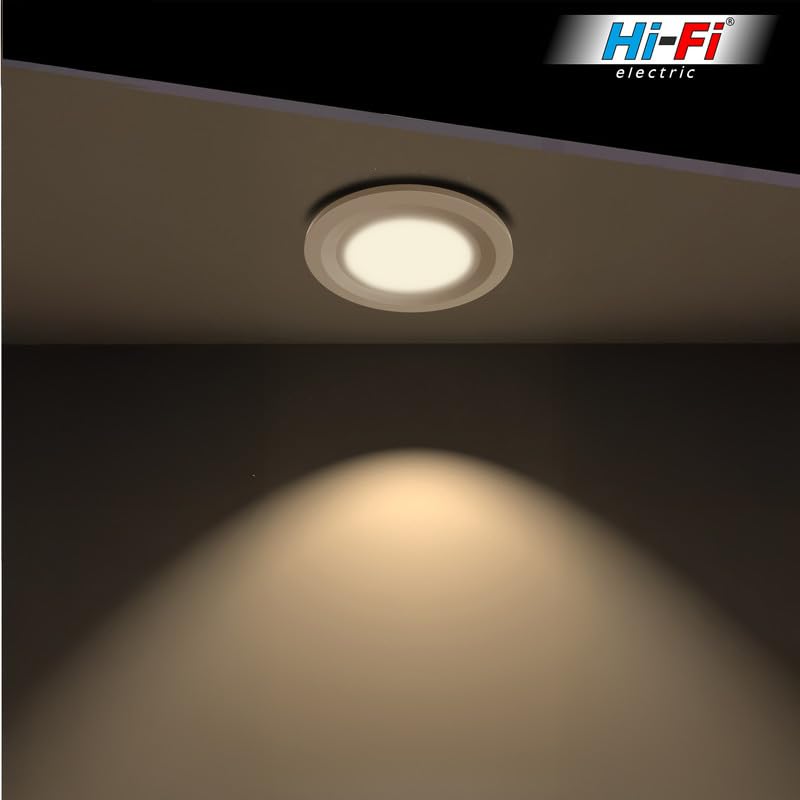 Image of elleys' Zain 6 Watt Junction Box Led Ceiling Light| Cut Out- 75 mm|BIS Certified| Warm White Color Ceiling Light for Hall,Room,Office | Led Downlighter Colour (Warm White) Pack of 8