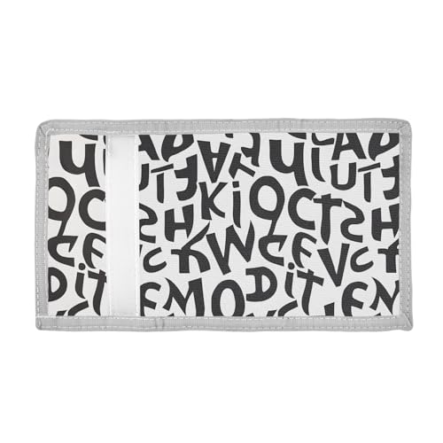 ALAZA Kids Wallets for Boys Girls Toddler Trifold Wallet Children Small Letters Black White with Zipper Coin Pocket2