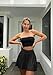 OQQ Women Mini Skirts 2 in 1 Flowy Basic Versatile Stretchy Casual Flared A-line Skirt with Pockets Black