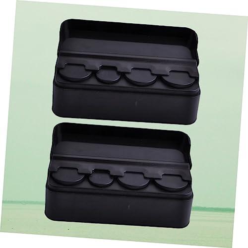 Contenedor para monedas para auto 2pcs negro plástico miniatura 5