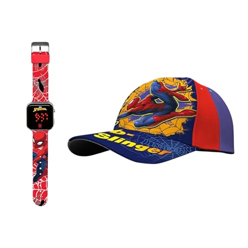 Montre LED Spider-Man et casquette de baseball enfant protection solaire ajustable
