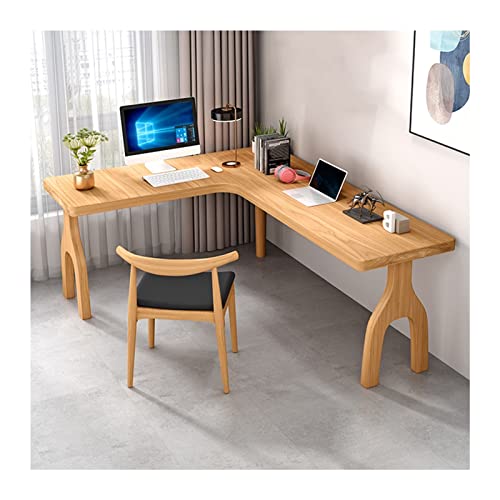 L-Shaped Computer Desk with Office Chair, 100% Pine Solid Wood Corner Desk, Computer Desk for Bedroom Study Office (Color : Right, Size : 140x100x75cm) L-Shaped Computer Desk with Office Chair, 100% Pine Solid Wood Corner Desk, Computer Desk for Bedroom Study Office (Color : Right, Size : 140x100x75cm)