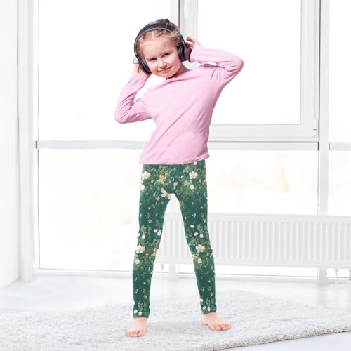 KLL Stylish Embroidery Bee Butterfly Flowers Toddler Girl Leggings Stretchy Full Length Activewear Sports4
