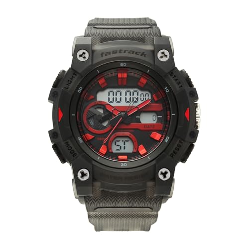 Image of Fastrack StreetStyle 6.0 with Analog Digital Black Dial Black Polyether Strap Watch for Men - 38134PP01W