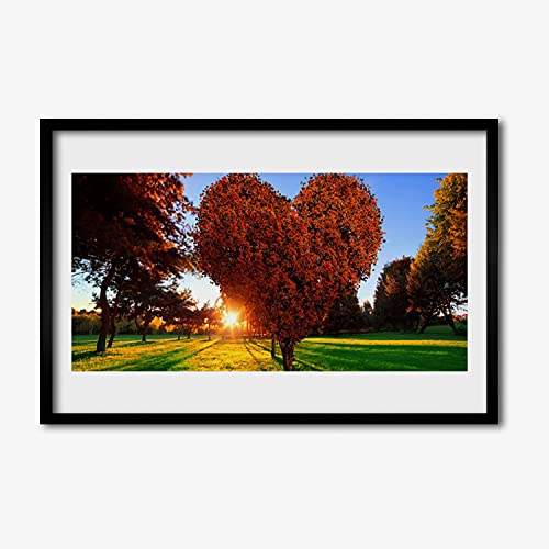 Cadre de qualité 60x40 cm avec photo nature coeur de l'arbre pour salon