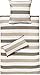 Produktbild REDBEST Renforcé Bettwäsche-Set - mit Reißverschluss - atmungsaktiv, strapazierstark - Taupe-beige-weiß - Größe 155x220 cm (40x80 cm) - weitere Farben
