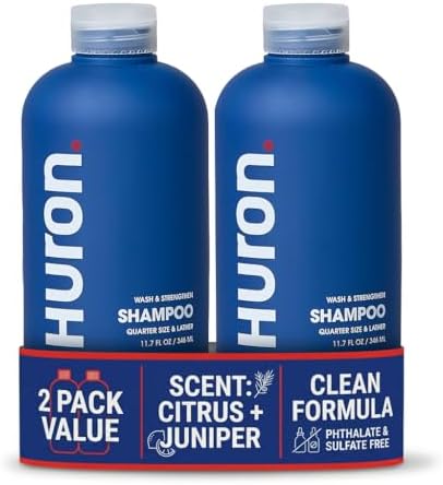 Huron Shampoo for All Hair Types: Cleans + Strengthens, 2-pack (11.7 oz)