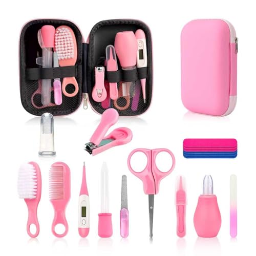 Image of Baby Nail Trimmer Electric,Baby Nail Clippers, 6 in 1 Baby Nail File,Nail File Baby Grooming Kit Manicure Set for Toddler or Adults (Pink 18 in 1)