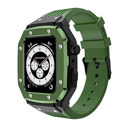 Boîtier en métal pour Apple Watch 44 mm 45 mm 42 mm et bracelet en silicone INFRI
