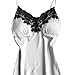 Generic womens fashion Women Sexy Lingerie Sleepwear V Neck Satin Lace Chemise Nightgown Negligee Spaghetti Strap Dress Silk Slip Nightwear, XX-Large, A02_white
