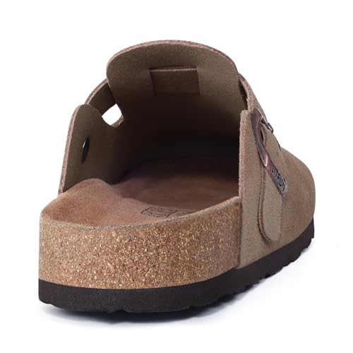 Image of Litfun Unisex Genuine Suede Clogs Comfort & Soft Cork Footbed Potato Shoes