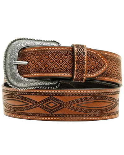 Cody James Men's Geo Embossed Western Belt - CJAFA25BT2-BN 38
