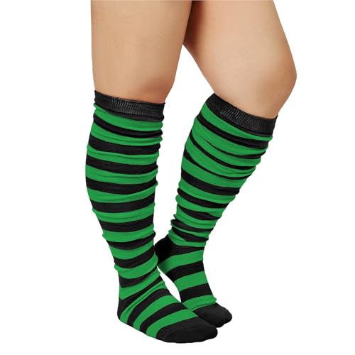 Zando Striped Plus Size Womens Thigh High Socks Thigh Highs Over The Knee Socks Thick Thighs Long Leg Warmer Halloween2